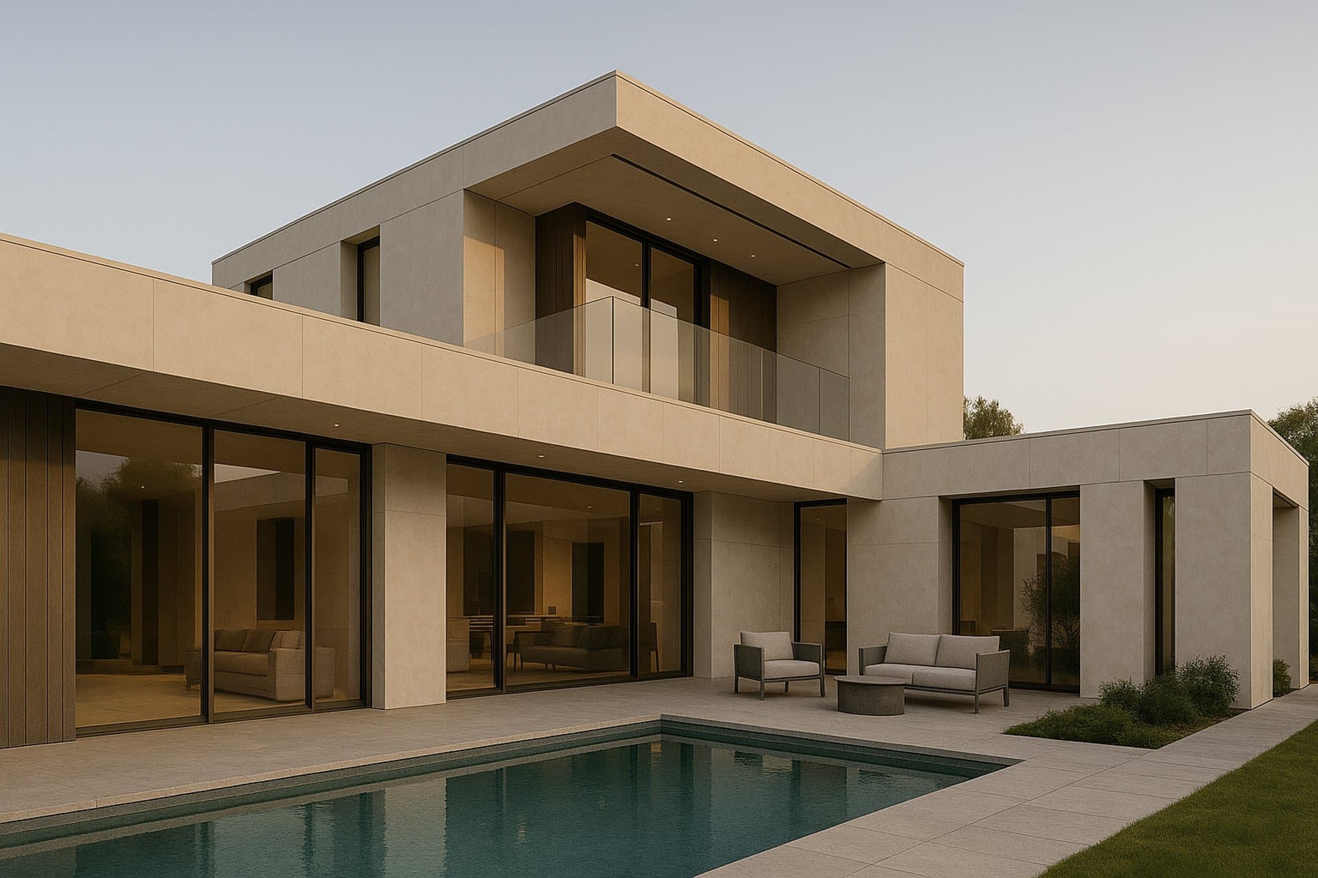 Luxury modern home with pool